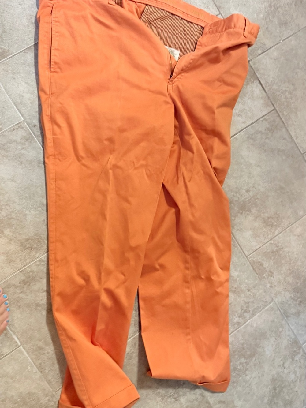 Orvis Men’s Orange Cotton Chino Pant Size 42/30 (40x26.5) Straight Leg Preppy